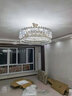 伦西亚（LUNXIYA）轻奢水晶吊灯客厅灯后现代简约圆形餐厅卧室灯全屋灯具中山灯饰 透明K9水晶直径100cm+三色LED 实拍图