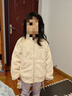 真维斯儿童外套加绒加厚秋冬款男童女童冬季毛绒保暖开衫中大童上衣童装 白 120 实拍图