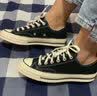 匡威（Converse）【滔搏运动】匡威男鞋女鞋低帮帆布鞋复古系带硫化鞋情侣款黑色 162058C 36.5 实拍图