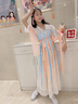 欧育儿童汉服女童夏季装女孩生日礼物国风古装唐装连衣裙中国风演出服 B2170云清 150 【建议身高140-150cm】 实拍图