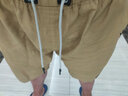 花花公子【2条装】短裤男夏季纯棉5五分裤韩版潮流中裤沙滩裤宽松休闲裤子 05卡其+05天蓝 4XL 【建议穿170斤以下】 实拍图