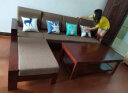 丽巢 实木沙发客厅组合家具中式现代转角沙发小户型木质沙发床两用17 四人+贵妃+茶几+1桌6椅 实拍图