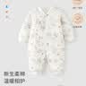 童泰婴儿连体衣夹棉冬季新生宝宝棉衣服保暖加厚哈衣爬服外出抱衣 灰色狐狸（偏开款) 80cm 实拍图