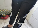 边七工装裤子男韩版潮流九分裤束脚哈伦裤秋冬季宽松束脚休闲裤子潮 黑色紫条 2XL 建议体重135-145斤 实拍图