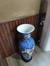 垚罄 陶瓷粉彩落地大花瓶客厅工艺品摆件花艺 1米大花瓶酒店企业 连年有余 蓝款  90cm单根 配底座 实拍图