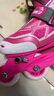 米高轮滑鞋儿童溜冰鞋直排轮可调尺码透气培训初级教学生用旱冰鞋MI0 粉MK9套装(MK9盔+PE1护+包) MI0 S +(推荐鞋码29-32内长18.5-21.5) 实拍图
