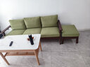 源氏木语 布艺沙发日式小户型客厅实木沙发现代简约原木三人位沙发 【4】2.04m胡桃色三人位+脚凳 (果绿) 其他 实拍图