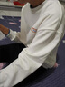 鹿凌青长袖T恤男圆领打底衫衣服男女情侣春秋季青少年宽松卫衣男上衣 橘色 常规 L 实拍图