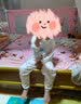 小素材儿童内衣纯棉套装宝宝婴儿睡衣薄款秋衣秋裤男童女童春秋衣服夏季 月亮小熊套头粉 100 实拍图