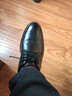 骆驼（CAMEL）皮鞋男士商务牛皮内增高简约舒适通勤系带英伦风正装鞋 A032211370R  黑色（加绒） 42 实拍图