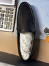 金利来（Goldlion）男鞋一脚蹬豆豆鞋舒适乐福鞋商务休闲皮鞋57101035001A-黑色-37码 实拍图