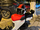 LS2摩托车头盔男女士半覆式安全帽子复古个性电动车四季半盔OF562 特白/红探险家 L（建议55-57头围） 实拍图