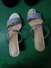 萱俪妮（XUANLINI）两穿凉鞋女士夏季2025新款百搭中跟粗跟凉拖鞋室外穿时尚一字防滑 银色-款二 37 实拍图