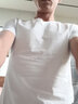 费洛仕夏季男士短袖T恤纯色棉线修身潮流V领白色半袖上衣服夏装冰丝体恤 白色 XL (120-130斤) 实拍图