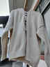 DAVEY MODE连帽毛衣女针织衫女开衫外套女秋冬季加厚韩系穿搭宽松慵懒风上衣 杏色【zt】 M 【建议90-105斤】 实拍图