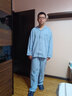 眠岛 情侣睡衣春秋季纯棉女士长袖磨毛绒布日系格子可外穿男士家居服 男款时尚蓝 2XL 实拍图