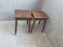 家逸（JIAYI）实木小凳子中式方凳家用创意高方凳脚凳餐凳梳妆凳化妆凳 胡桃色-单把【铜素腿】 实拍图