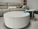 洋意悦茶几客厅奶油风创意小户型岩板现代简约折叠轻奢小圆桌 【免费送凳子】40纯白岩板+80纯白岩板 实拍图