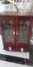 松园洛曼森 实木餐边柜 酒柜茶水柜客厅碗柜厨房柜餐柜边柜小酒柜玻璃柜欧式 棕红色63*37*100cm 实拍图