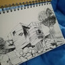粉笔时光a4素描本8k速写本活页学生用专业美术素描纸绘画手绘本空白加厚彩铅纸成人8开水粉水彩本画画本子 上翻黑卡款【素描16K】60张/160g 实拍图