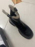 达芙妮短靴女牛皮复古厚底瘦瘦靴粗跟马丁靴女鞋子 4023605004 绒黑 38  实拍图