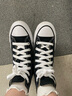 匡威（Converse）官方All Star经典帆布男女高帮休闲运动鞋黑色101010 101010/黑色 36 实拍图