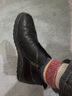 红蜻蜓男鞋冬季新款真皮加绒商务休闲皮鞋男羊毛保暖高帮男棉鞋爸爸棉鞋 黑色WTD7277加绒 40 实拍图