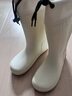 SooGree防水束口雨鞋防滑软底耐磨水鞋时尚女款防暴雨胶鞋套中高筒雨靴 米白 36 实拍图