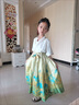 罗蒙女童马面裙汉服新中式儿童古风中秋国风演出服 青绿色套装 110 实拍图