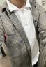 POUM格子衬衫外套男士春秋款长袖休闲衬衣男装潮牌2108灰色4XL 实拍图