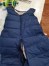 雅鹿2025新款儿童羽绒背带裤外穿婴幼儿宝宝幼童加厚连体裤保暖羽绒裤 深蓝色 90cm 实拍图