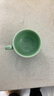 祥燕（xiangyan） 单耳小茶杯花茶杯陶瓷茶杯有耳功夫带把白瓷带柄小茶杯单杯 梅子青 实拍图