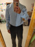 卡帝乐鳄鱼(CARTELO)衬衫男 纯色休闲长袖衬衫舒适透气白衬衣男 1F158101312 浅蓝色 XL 实拍图