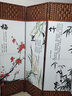中式简易折叠办公室屏风入户门遮挡客厅风水可移动进门隔断帘现代 单面图案送底座（加粗加厚） 1.8米高6扇一组3米宽 实拍图