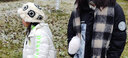 目丸兔毛醒狮帽子女秋冬可爱保暖毛绒渔夫帽百搭显脸小水桶毛茸茸盆帽 黑色醒狮帽 实拍图
