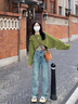 蔓尔依（MANERYI）休闲裤女春秋季2025新款韩版时尚穿搭气质小香风牛仔阔腿裤套装女 三件套套装 L 实拍图
