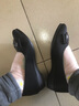 珍源祥老北京布鞋时尚工作鞋女黑色坡跟职业鞋圆头软底妈妈鞋中跟上班鞋 黑色 37 实拍图