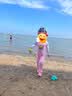 B.Duck小黄鸭连体泳衣女童冲浪服 一体式长袖女宝宝UPF50+防晒泳装  实拍图