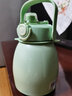 富光茶马仕大肚杯保温杯女士316不锈钢水杯壶大容量儿童学生吸管杯子 1100ML 浅豆绿 实拍图