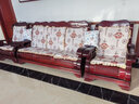 花语缤纷 加厚防滑沙发坐垫 红木实木沙发垫 长椅垫可拆洗带靠背 雪尼尔-家和 55*45*高度60(高密度海绵) 实拍图