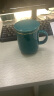午间陶瓷茶杯带盖过滤泡茶杯办公杯家用水杯茶水分离杯快客杯一壶三杯 立方办公杯【豆绿】 实拍图