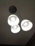 V-POWER 简约LED个性餐吊灯餐厅三头吊灯 北欧创意圆形餐桌饭厅灯3300 黑边款圆盘三头 晒单实拍图