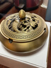 轩椽阁 纯黄铜创意高端烟灰缸防飞灰客厅用带盖烟缸办公室软装铜制摆件 【大号鱼盖款】圆炉烟灰缸 实拍图