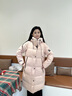 雅鹿中长款羽绒服女士2025冬季新款时尚韩版宽松保暖百搭加厚外套 米色 155/S 实拍图