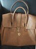 裘真手提公文包女士复古大容量通勤头层植鞣牛皮包包植鞣牛皮 大象灰-加大号 实拍图
