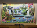Dincmei顶创美山水画墙贴流水生财山水风景画装饰客厅墙壁画背景墙纸自粘贴纸画 01.流水生财 宽60cm-高40cm【整张】 无框 实拍图