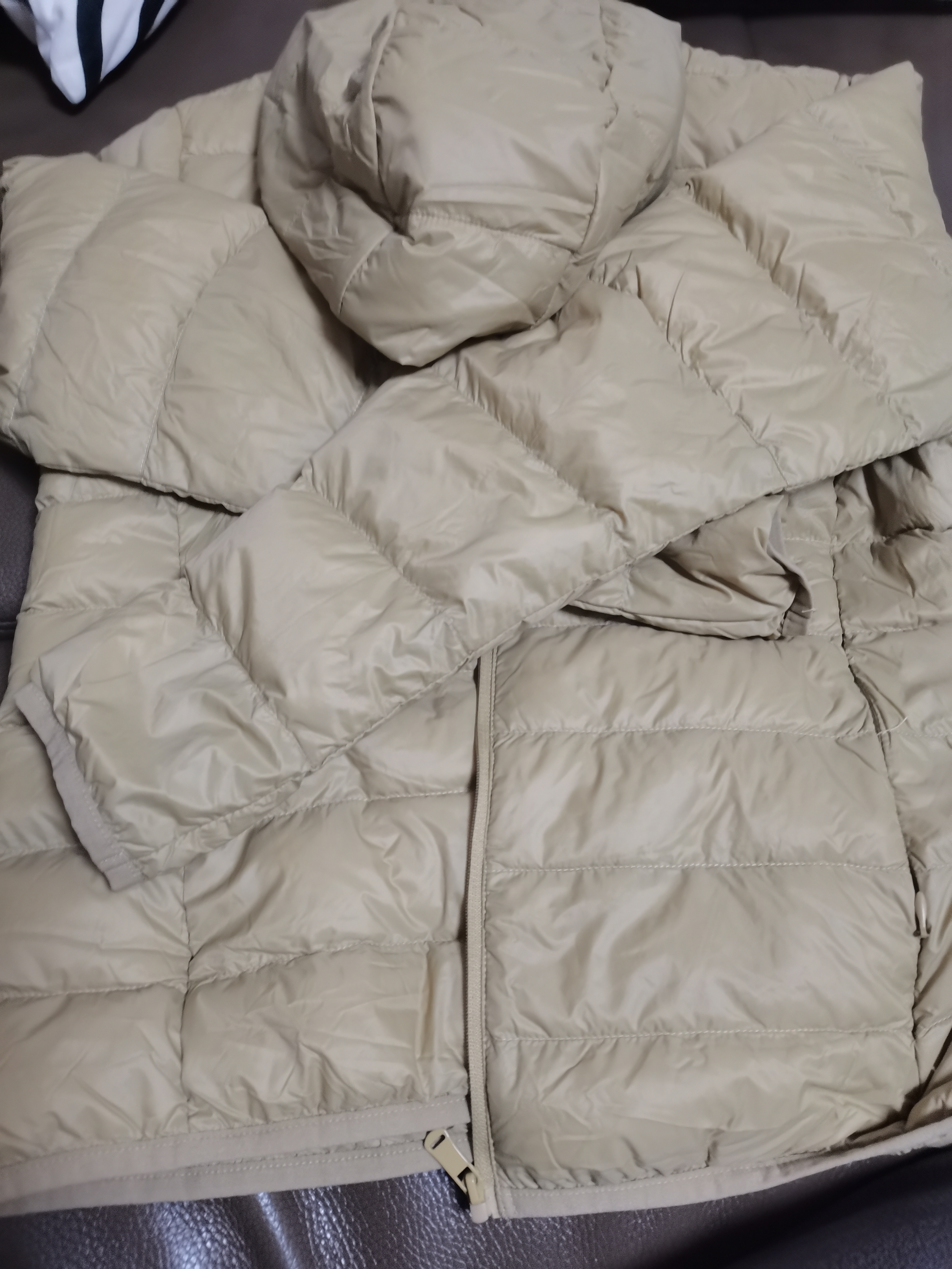 雪中飞短款轻薄羽绒服女新款冬季薄款连帽保暖休闲时尚百搭外套潮 杏仁米 L (165) 实拍图