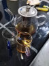 正扬玻璃茶具套装家用日式功夫简约整套茶盘小办公泡茶壶茶杯透明过滤 400壶+绿台大+6色把+架长琴白 实拍图