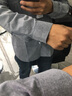 罗蒙（ROMON）牛津纺长袖衬衫男士弹力抗皱白衬衫舒适修身衬衣外套男灰色3XL 实拍图