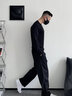 真维斯（JEANSWEST）毛衣男秋冬新款针织衫青少年针线衫内搭保暖百搭纯色打底衫毛线衫 黑色（常规） XL (推荐130-150斤) 实拍图